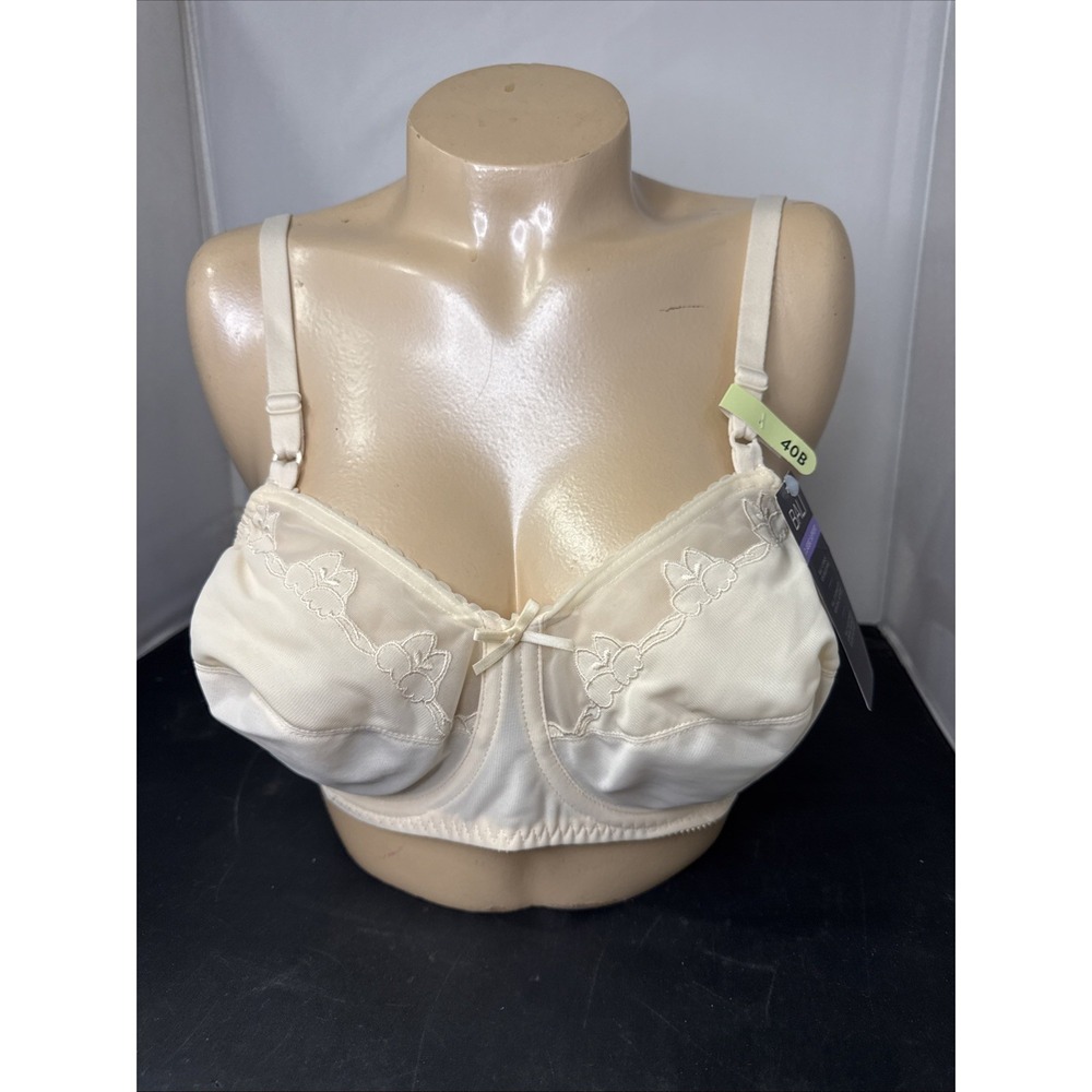 Flower Bali Light Beige Underwire Womens Bra 40B NWT Comfort U Design 0180